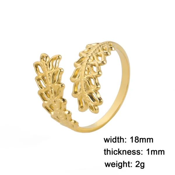 Bague en acier inoxydable pour femme, bijou ouvert,… – Rune de… – Image 8
