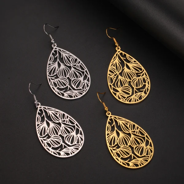 Boucles d'Oreilles Bohème Filig123 en Forme de Goutte… – Ailes… – Image 5