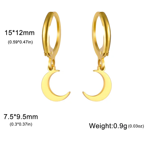 boucles d'oreilles pendantes lune étoile pour femmes… – Chant… – Image 14