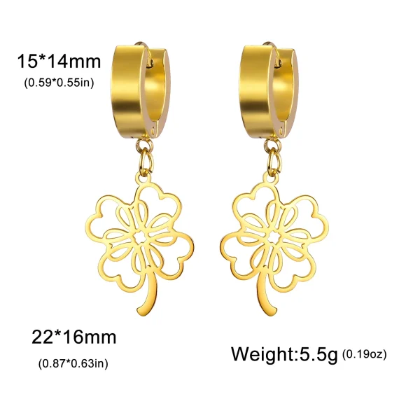 Boucles d'oreilles pendantes Everver à quatre feuilles… – Éclat… – Image 8