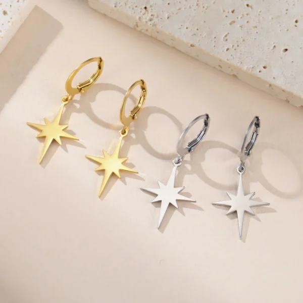 boucles d'oreilles pendantes lune étoile pour femmes… – Chant… – Image 21