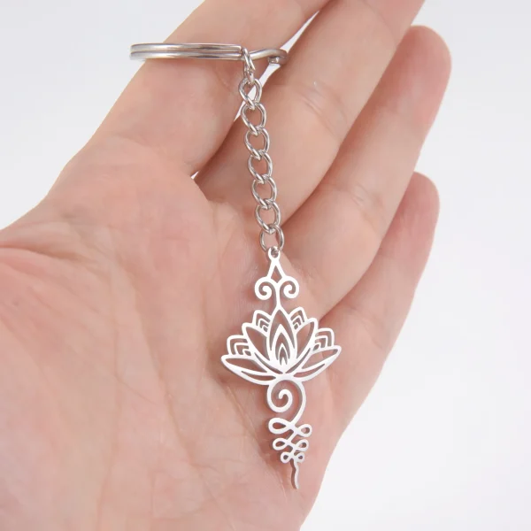 Unalome Lotus porte - clés de voiture Yoga bouddhisme… – Chant… – Image 17