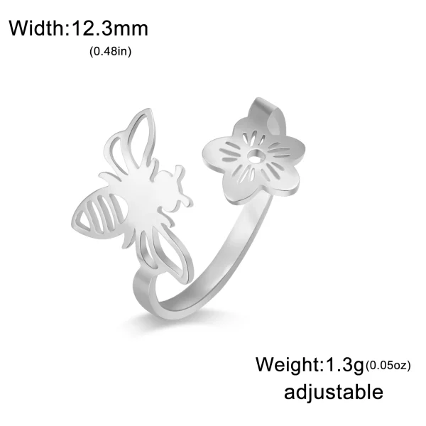 fleur libellule papillon abeille anneaux ouverts pour… – Rune… – Image 11