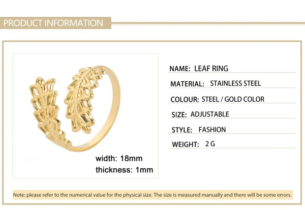 Bague en acier inoxydable pour femme, bijou ouvert,… – Rune de… – Image 18