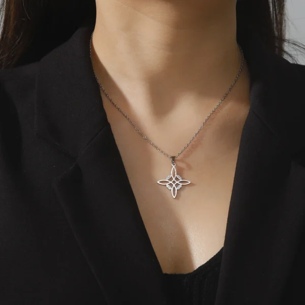Wicca Witchcraft Witch Knot Necklace Stainless Steel… – Éclat… – Image 2