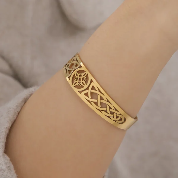 Bracelets manchette en acier inoxydable avec nœud de… – Rune de… – Image 22