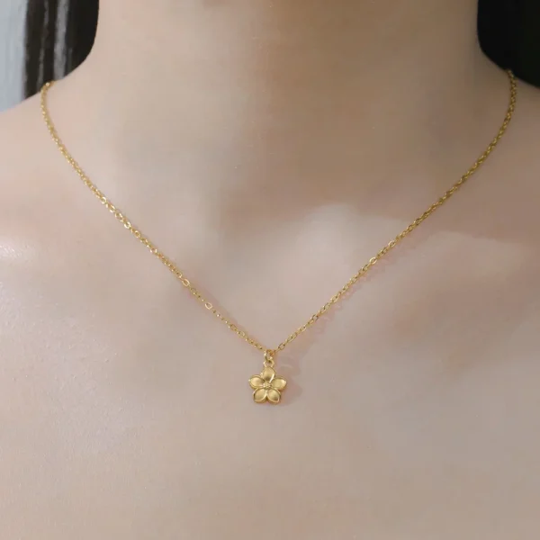 Flower Pendant Necklace for Women Girls Stainless Steel… –… – Image 5