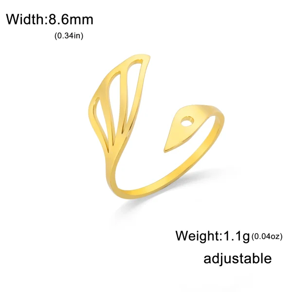 Elegant Swan Open Ring Women Stainless Steel Adjustable… –… – Image 8
