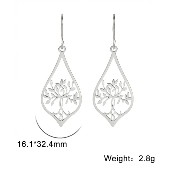 Lotus Dangle Earrings 2025 Stainless Steel Bohemian… – Ailes… – Image 7