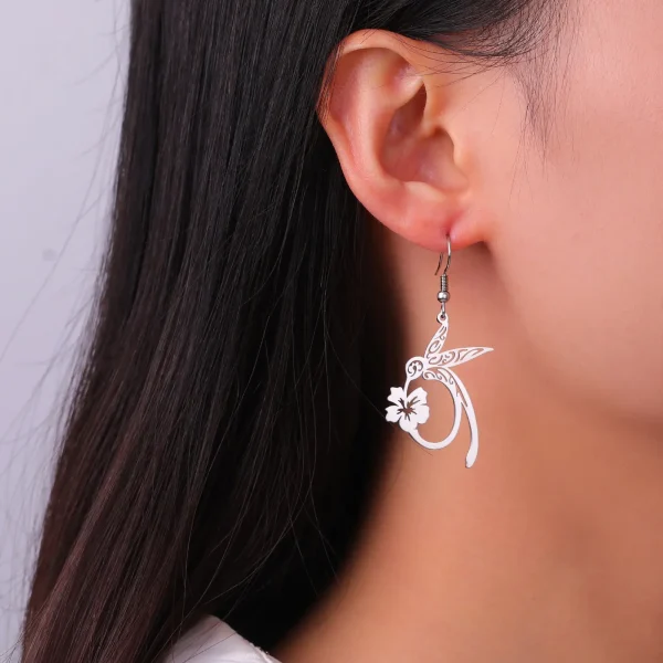 boucles d'oreilles pendantes en forme de fleur de… – Chant des… – Image 6