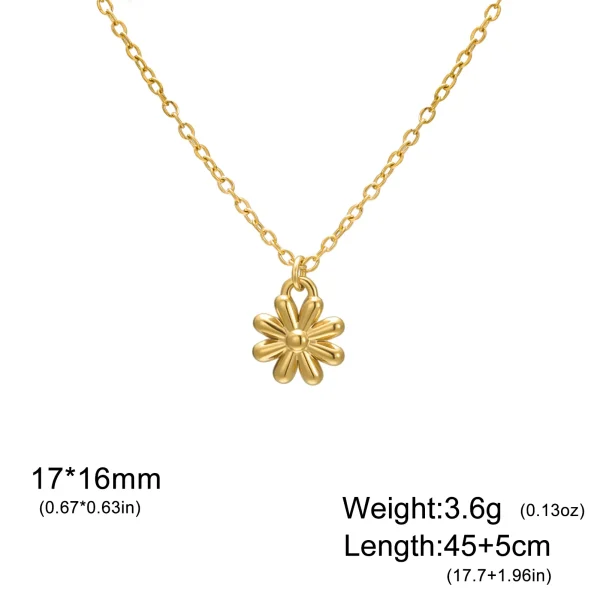 Flower Pendant Necklace for Women Girls Stainless Steel… –… – Image 13