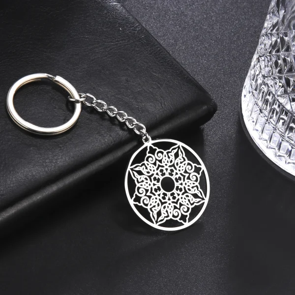 archange Metatron Cube porte-clés en acier inoxydable… – Ailes… – Image 9