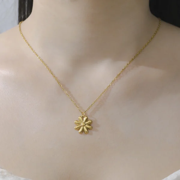 Flower Pendant Necklace for Women Girls Stainless Steel… –… – Image 20
