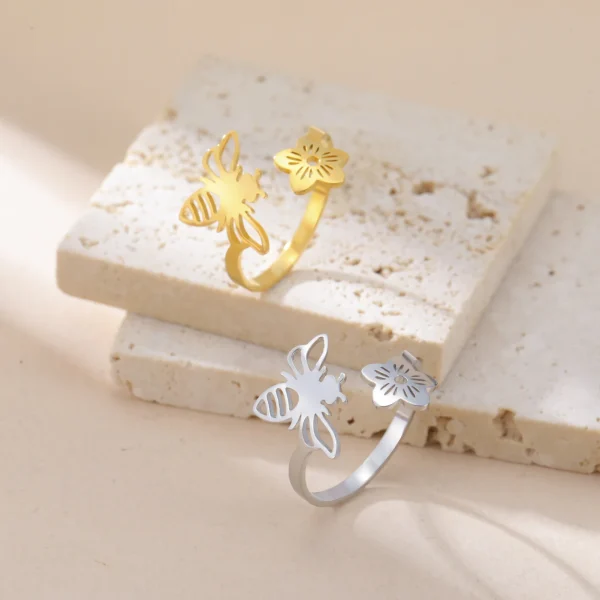 fleur libellule papillon abeille anneaux ouverts pour… – Rune… – Image 27