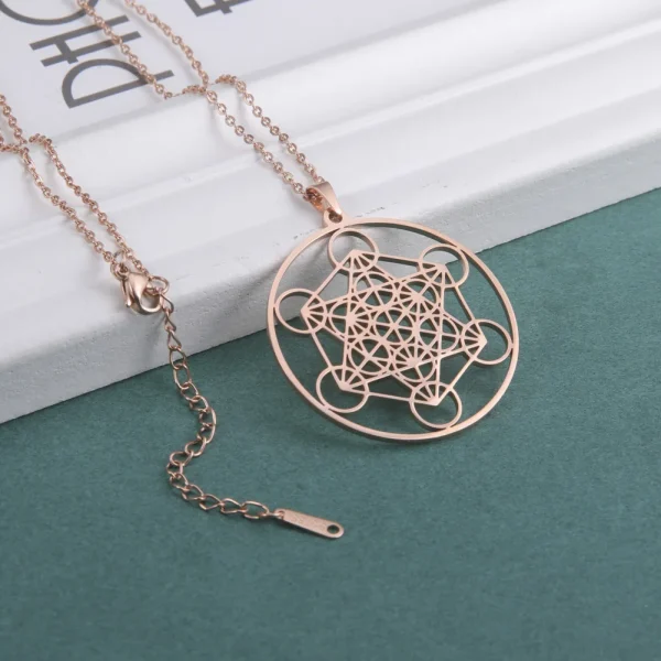 collier Cube d'ange sceau archange Metatron, en acier… – Lueur… – Image 7