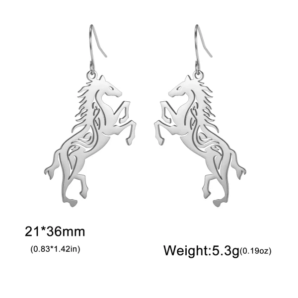 boucles d'oreilles cheval exquises pour femmes, en… – Ailes… – Image 7
