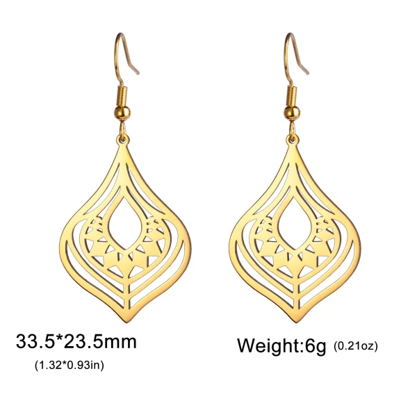 Boucles d'oreilles bohème en acier inoxydable pour… – Ailes… – Image 15