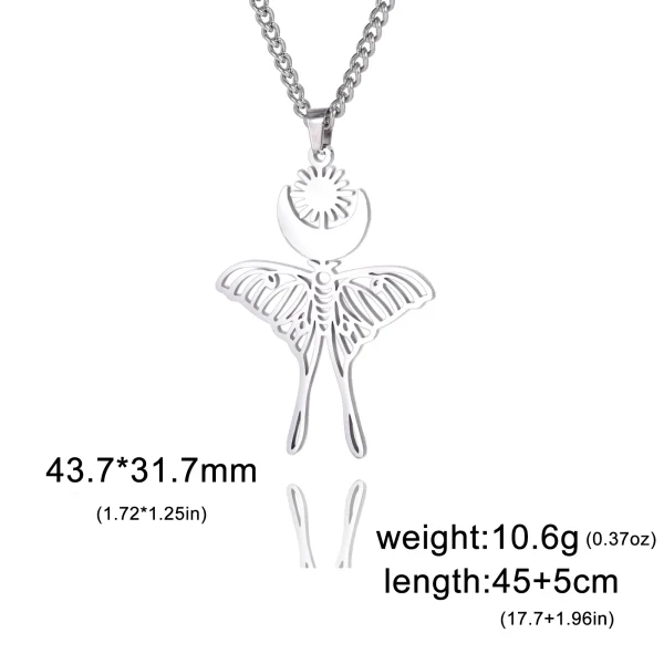 Collier pendentif lune soleil papillon pour femme,… – Chant des… – Image 7