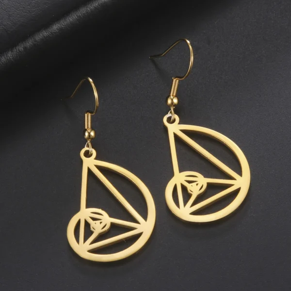 Fibonacci Triangle Spiral Golden Ratio Dangle Earrings… – Rune… – Image 6