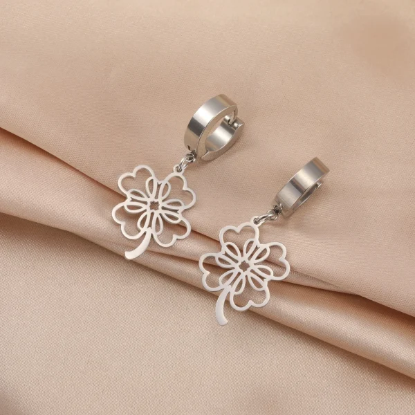Boucles d'oreilles pendantes Everver à quatre feuilles… – Éclat… – Image 2
