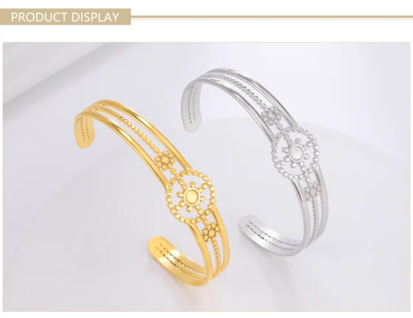 Bracelet manchette soleil en acier inoxydable pour… – Chant des… – Image 14