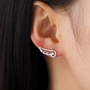 Boucles d'Oreilles Ailes d'Ange en Acier Inoxydable pour… –…