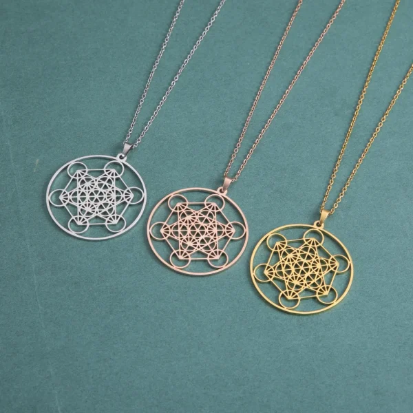 collier Cube d'ange sceau archange Metatron, en acier… – Lueur… – Image 4