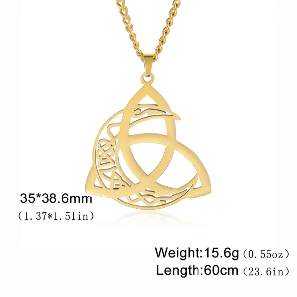 ingsIrish Celtics Noeud Lune Pendentif Collier pour… – Lueur… – Image 8