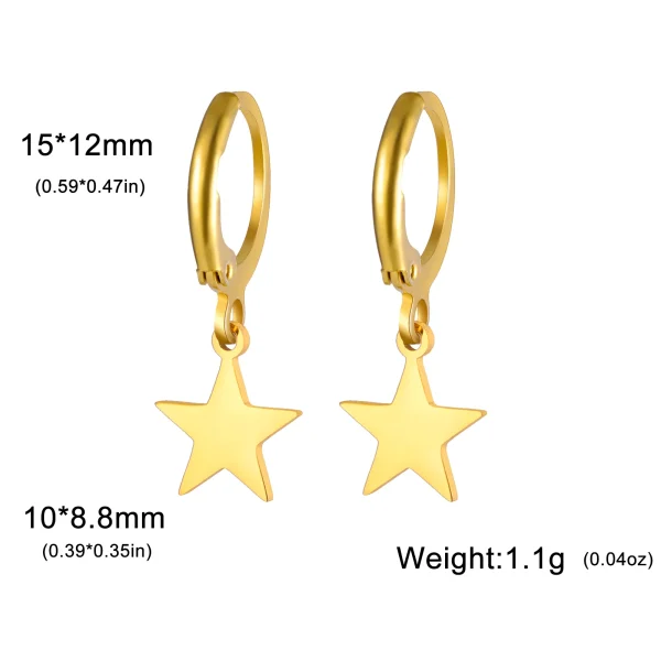 boucles d'oreilles pendantes lune étoile pour femmes… – Chant… – Image 8