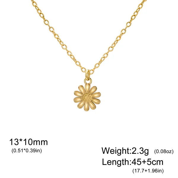 Flower Pendant Necklace for Women Girls Stainless Steel… –… – Image 9