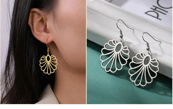 Boucles d'oreilles bohème en acier inoxydable pour… – Ailes… – Image 34