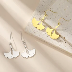 boucles d'oreilles pendantes en forme de feuille de… – Chant…