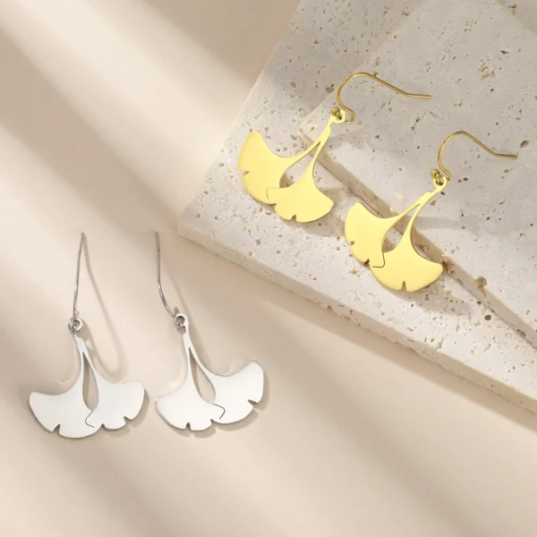 boucles d'oreilles pendantes en forme de feuille de… – Chant…
