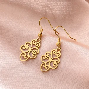 Boucles d'oreilles pendantes en filigrane Boucles… – Chant des…