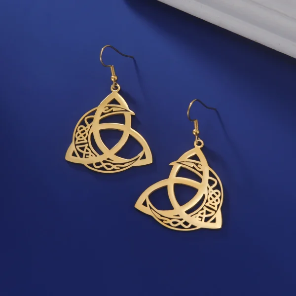Boucles d'oreilles lune nouée femme celtique irlandaise… –… – Image 2
