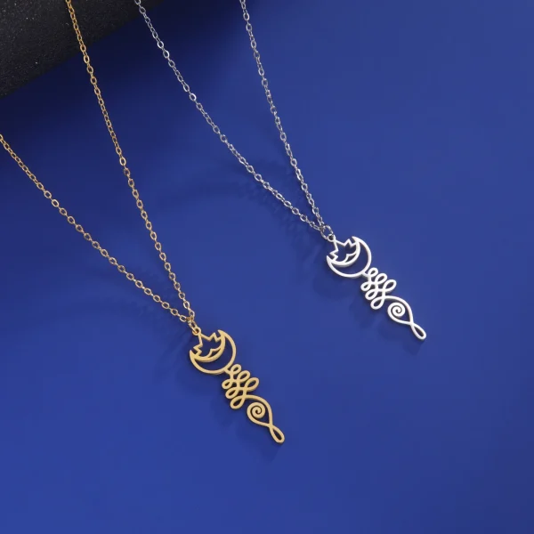 fleur de Lotus Yoga Om Unalome pendentif collier en… – Éclat… – Image 29