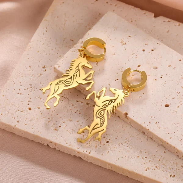 boucles d'oreilles cheval exquises pour femmes, en… – Ailes… – Image 15