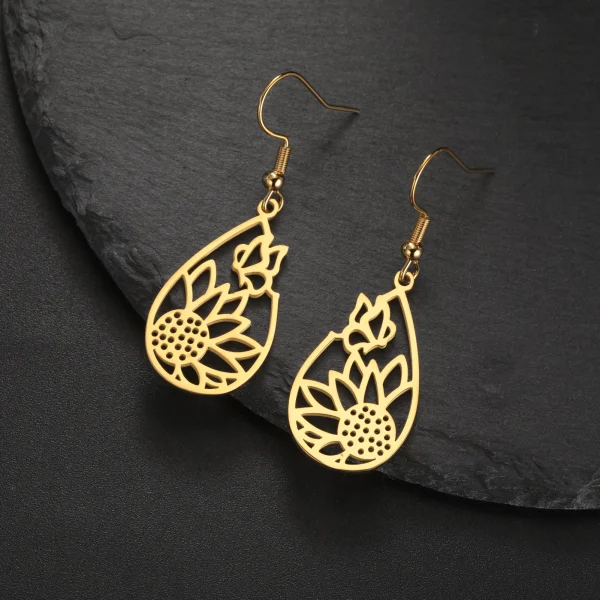 tournesol papillon larme pendentif boucle d'oreille… – Chant… – Image 6