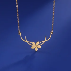 Collier Pendentif Fleur Romantique pour Femme, Acier… – Rune de…