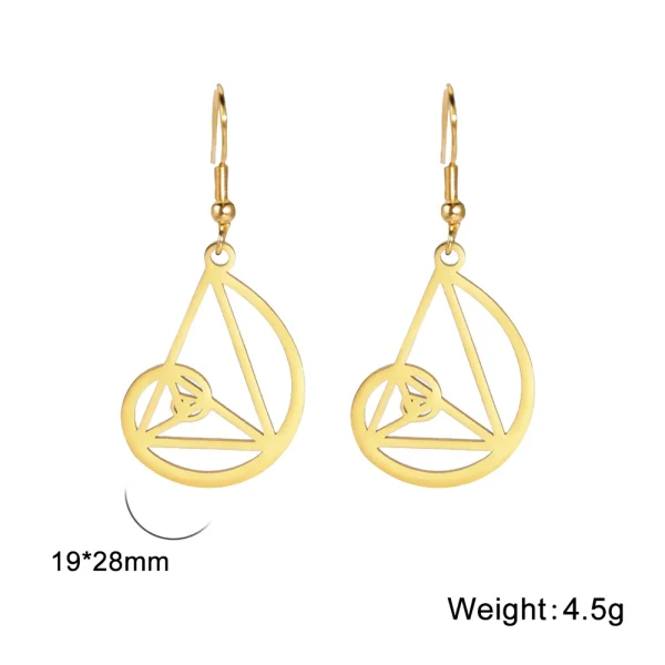 Fibonacci Triangle Spiral Golden Ratio Dangle Earrings… – Rune… – Image 7