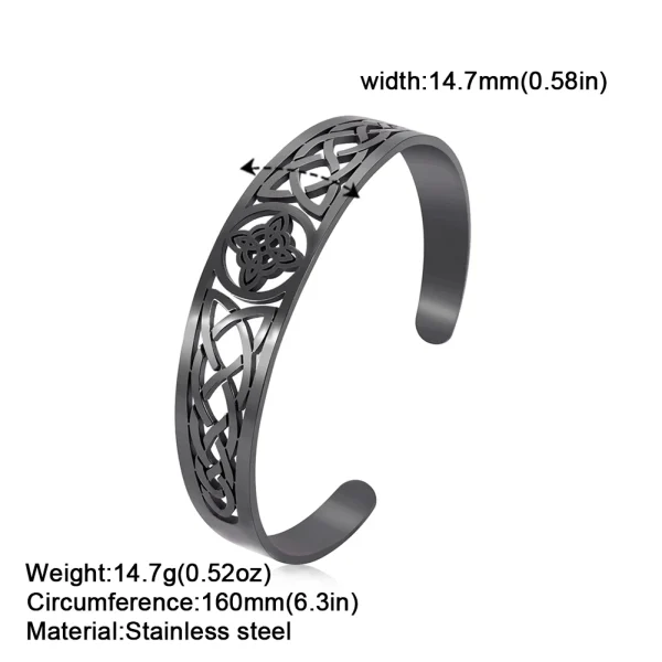 Bracelets manchette en acier inoxydable avec nœud de… – Rune de… – Image 9
