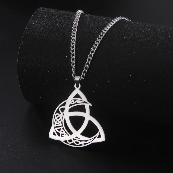 ingsIrish Celtics Noeud Lune Pendentif Collier pour… – Lueur… – Image 17
