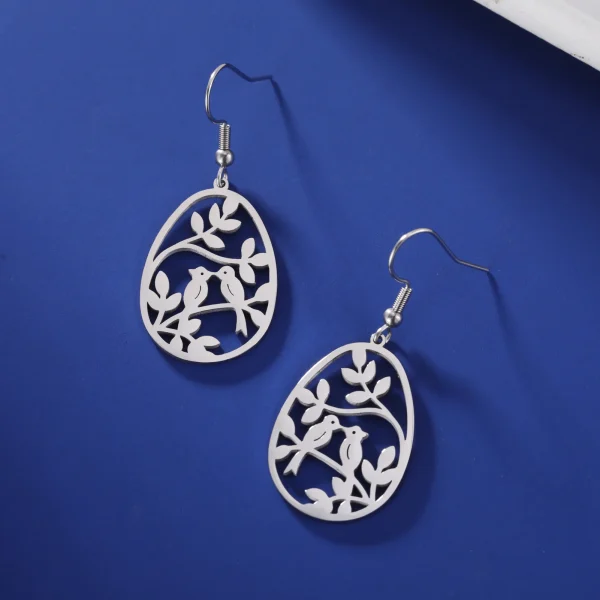 Boucles d'oreilles pendantes en acier inoxydable pour… – Chant… – Image 4