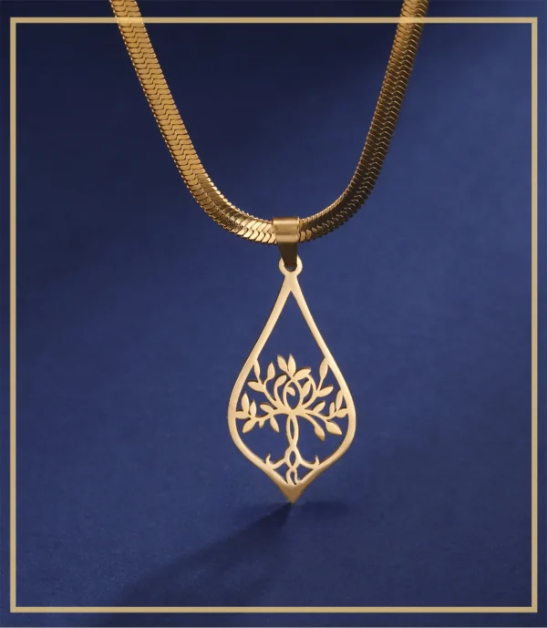 collier arbre de vie pour femmes et filles, en acier… – Chant… – Image 11