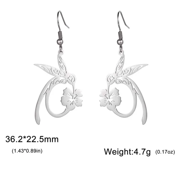 boucles d'oreilles pendantes en forme de fleur de… – Chant des… – Image 7
