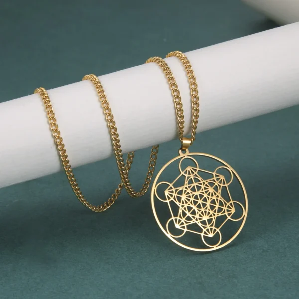 collier Cube d'ange sceau archange Metatron, en acier… – Lueur… – Image 13