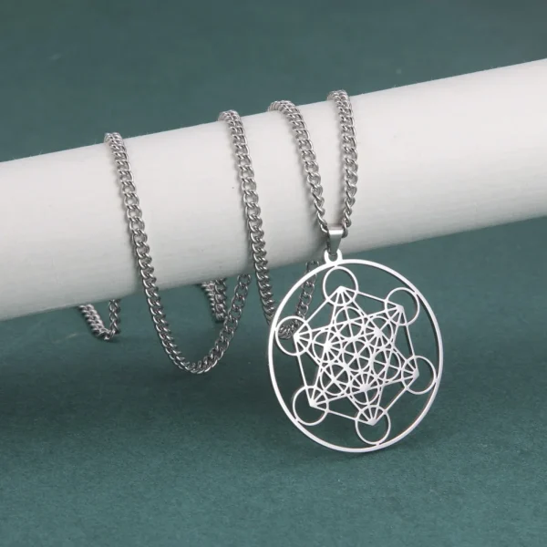 collier Cube d'ange sceau archange Metatron, en acier… – Lueur… – Image 8