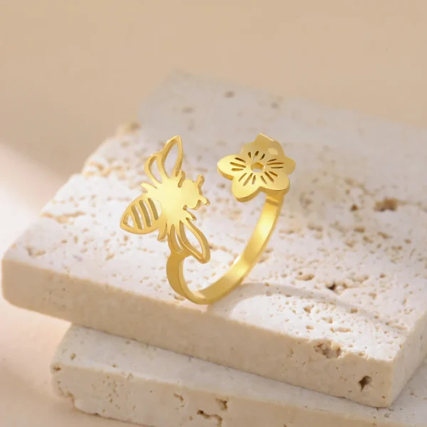 fleur libellule papillon abeille anneaux ouverts pour… – Rune… – Image 3