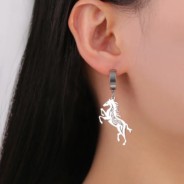 boucles d'oreilles cheval exquises pour femmes, en… – Ailes… – Image 4