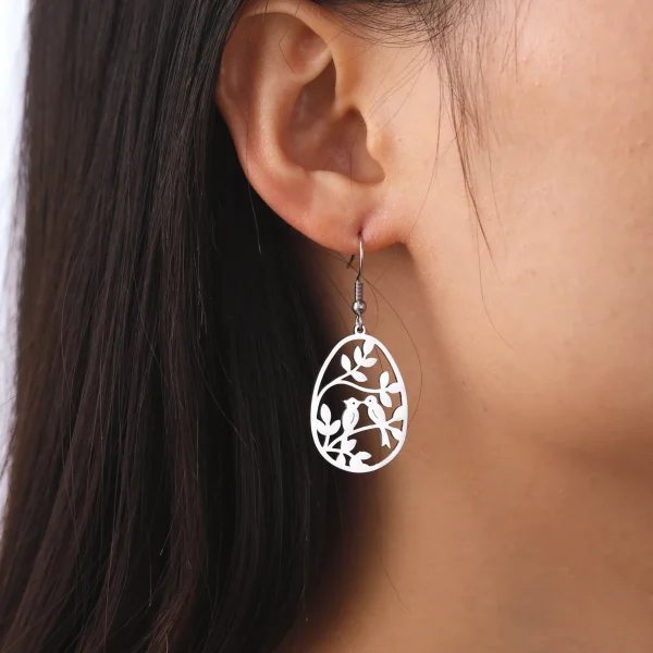 Boucles d'oreilles pendantes en acier inoxydable pour… – Chant… – Image 2